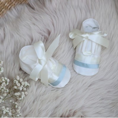 Boys Echo Christening Booties