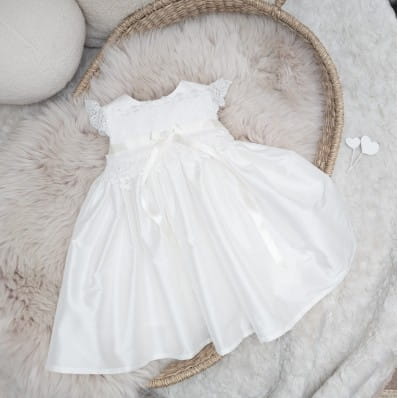 Silk and Lace Christening Dress