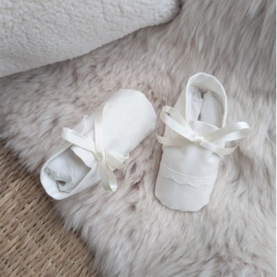 Rome Cotton Christening Booties