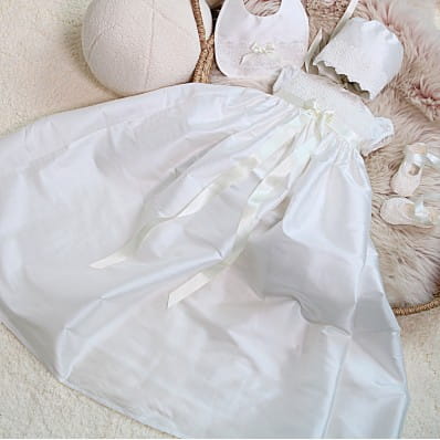 Olivia Silk and lace Christening gown