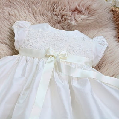Olivia Silk and lace Christening gown