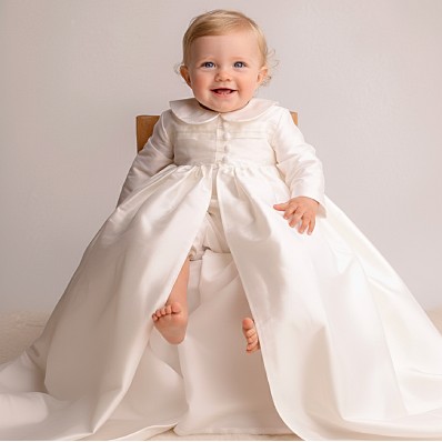 Christening Coat over Luke romper