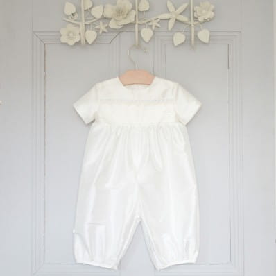 Vienna Romper with blue ribbon