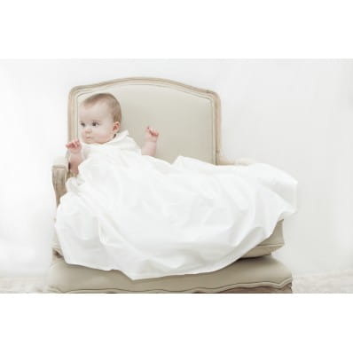 Luke silk Christening Gown. Unisex baptism gown